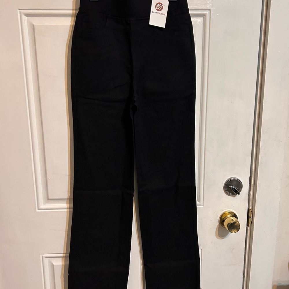 Women’s size S black poly straight leg pants